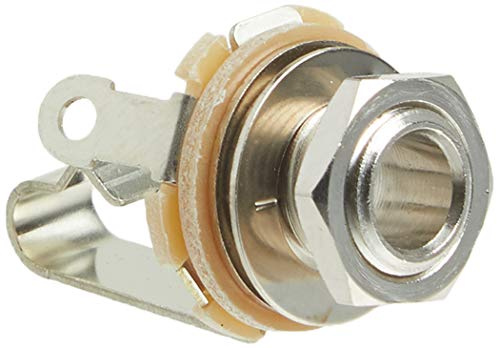 Switchcraft 11 Mono hembra Jack 1/4-inch con tuerca y arandela, acabado en níquel