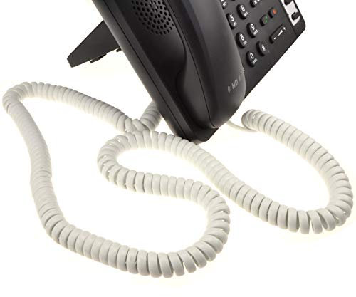 Téléphone Combiné Enroulé RJ10 Fiche vers RJ10 Fiche câble Cordon Blanc 5 m [5 mètre/5m]