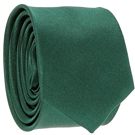 Cravate Fine Vert foncé - Cravate Homme Coupe Slim Moderne - 5cm à la Pointe - Couleur Unie - Accessoire Chemise pour Mariage, Cérémonie