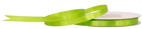 25m Rolle Satinband 6mm // Schleifenband Deko Band Dekoband Geschenkband Dekoration Hochzeit Taufe (maigrün 550 / lindgrün/hellgrün)