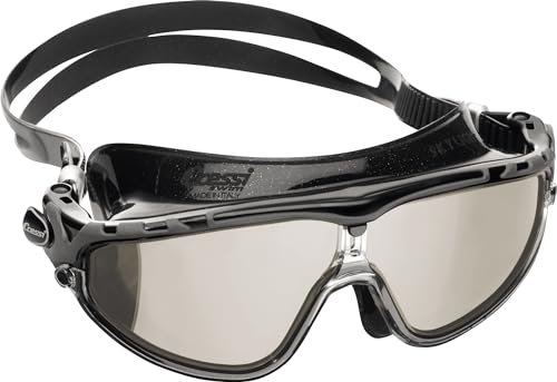 Cressi- SKYLIGHT-BRILLE SIL, SCHWARZ/RAHMEN SCHWARZ GRAU VERSPIEGELTE GLÄSER