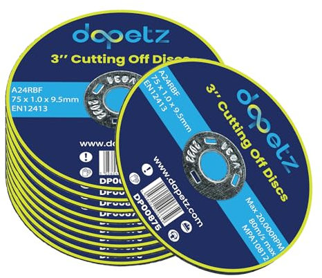 Dapetz ® 25 Pieces of Cut-Off Discs, The Ultra-Thin Metal Cutting Discs are of 75mm which is Ideal for use on Ferrous Metals and Iron, Copper and Angle Grinding