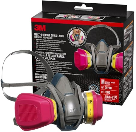 3M™ Multi-Purpose Quick Latch Reusable Respirator 65023QLH1-DC, OV/AG/P100, Mdm, 1-Fcpc, 1-pr of 60923 Crtrdg/Fltrs