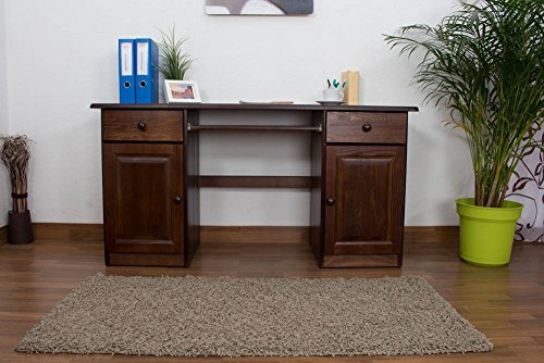 Steiner Shopping Möbel Schreibtisch Kiefer massiv Vollholz Nussfarben 004 - Abmessung 74 x 145 x 55 cm (H x B x T)