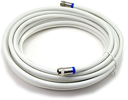Satix cable coaxial profesional 10 m con conectores F factor de blindaje 120 dB para televisión Satélite Data o TDT blanco, Gris