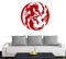A432 Wandtattoo Yin Yang Drache 60cm x 60cm rot (erh. in 40 Farben und 2 Größen)
