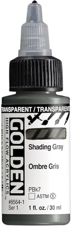 GOLDEN High Flow Acrylics, Transparent Shading Gray, 1 fl. oz. Bottle
