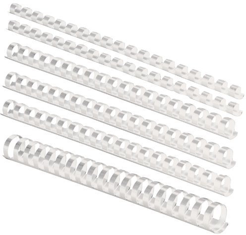 Plastik-Binderücken Sortiment 160-teilig (6-22 mm), weiß