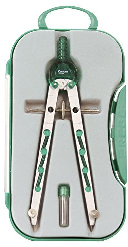 Campus College - Material Escolar - Compás BK-308 - Compás Escolar de Precisión con Adaptador Universal Color Verde