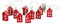 Loberon Lichterkette Coral, mit Dekorativen Häuschen, Batteriebetrieben, Festlicher Charme, Weihnachtsdeko, Weihachten, Eisen, rot