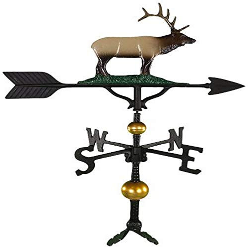 Montague Metal Products Deluxe Wetterfahne mit farbigem Elch, 81 cm