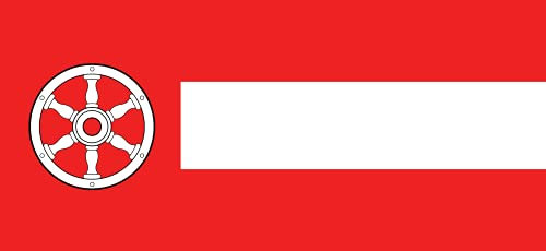DIPLOMAT Flagge Stadt Erfurt Die Flagge zeigt DREI gleichbreite horizontale Streifen in den Farben Rot über Weiß über Rot und am Liek einen roten Vertikalstreifen | Querformat Fahne | 0.06m&