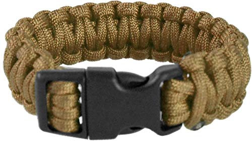 normani Survivalarmband aus geflochtener Paracord mit Clipverschluss 17mm Farbe Coyote Größe M