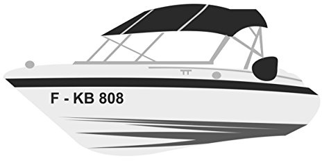Melis-Folienwerkstatt Bootskennzeichen - 2 Stück Boot Kennzeichen - 10cm Höhe - Boot Name Beschriftung Aufkleber Kennzeichen - A10
