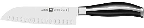 Zwilling 30348-181-0 Twin Cuisine Santokumesser mit Kullen, Rostfreier Spezialstahl, Zwilling Sonderschmelze, querliegender Vollerl, Kunststoff-Schalen, 180 mm, schwarz