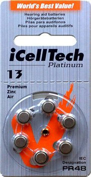 iCellTech Typ 13 - 6 Stück Hörgerätebatterien