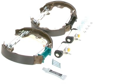 Bosch KS151 Kit Super Pro - Rear drum brake kit - 1 pre-assembled set, 2 wheel brake cylinders, 4 brake shoes