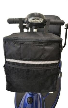 Diestco Soft Basket Scooter Accessory | Storage Bag Easily Attaches to Mobility Scooter Tiller | Storage for Personal Belongings, Valuables, Groceries, Etc.