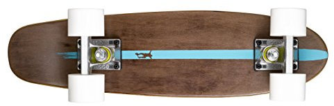 Ridge Maple Holz Mini Cruiser Number Two Dark Dye 7 Ply Wooden Skateboard Longboard, White, 55 cm, 5060427390523