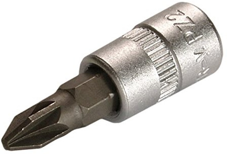 SW-Stahl PE/4-2 Pozidriveinsätze 1/4 Zoll Antrieb, PZ2 Kreuzschlitz | Schraubendreheinsatz aus Chrom-Vanadium-Stahl, matt verchromt, 36 mm Länge, 6,3 mm Vierkant, loser Kreuz-Bit