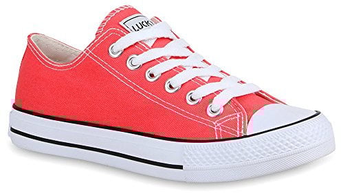 stiefelparadies Damen Sneakers Turn Freizeit Low Sneaker Übergrößen Prints Glitzer Denim Schuhe 27920 Coral Ambler 38 Flandell