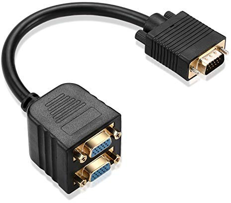 Mxtechnic 1 VGA mâle vers 2 VGA femelle VGA moniteur Y Splitter câble 25 cm