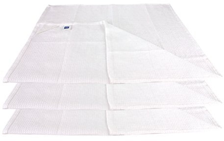 kela 3er Set Baumwoll-Geschirrtücher Madlene (50x72 cm) in Weiß aus Waffelpique mit Aufhänglasche