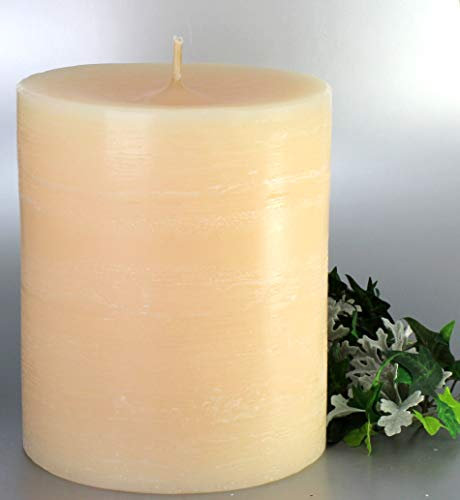 Outdoor Rustic Stumpenkerze, Champagner, 20 x 17cm - Rustik Kerze mit extra dickem Docht, für eine helle und große windfeste Flamme. Eine schöne Kerze für Ihren Garten. (4013)