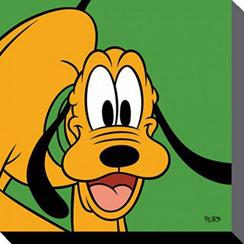 1art1 Pluto Poster Green Bilder Leinwand-Bild Auf Keilrahmen | XXL-Wandbild Poster Kunstdruck Als Leinwandbild 40x40 cm