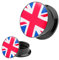 Piercingfaktor Plug Flesh Tunnel Fanartikel für WM oder EM - Motiv UK / 8mm