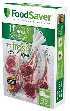 FoodSaver Vakuumbeutel, passgenau, luftdichte Lebensmittelaufbewahrung und Sous-Vide-Rollen, BPA-frei, 28,9 x 40,6 cm, 3 Stück