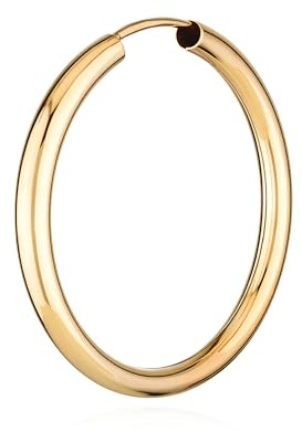 NKlaus EINZEL CREOLE, 585 gelb Gold, rund; für Damen; 30mm | Der Goldohrring ist als Ohrring und Ohrschmuck ausgeführt