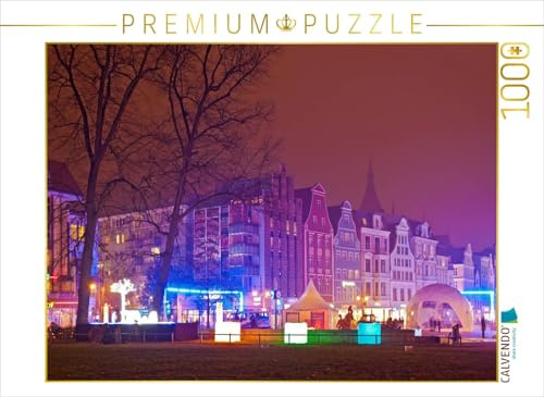 CALVENDO Puzzle Rostock am Abend | 1000 Teile Lege-Größe 64 x 48 cm Foto-Puzzle für glückliche Stunden