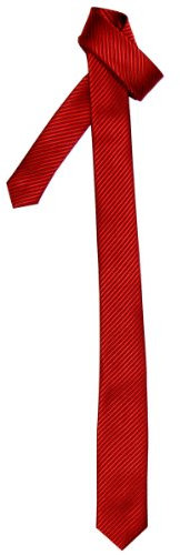 Retreez Corbata fina para hombres con textura de rayas Rojo