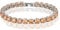 RIVA Tennis Armband [18cm/7inch] mit Rundschnitt Edelsteine Zirkonia CZ [Champagner] in 18K Weißgold Vergoldet, Einfache Moderne Eleganz