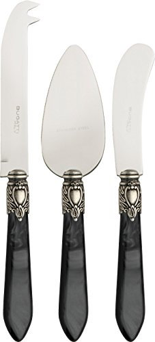 BUGATTI, OXBNM-N3283, Set di coltelli da Formaggio Oxford, 3 pz., in Acciaio Inox e ABS, 30,5 x 14 x 3 cm, Nero (Schwarz)