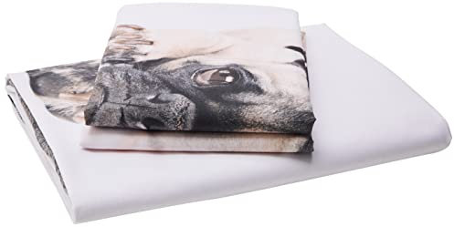 MOPS PHOTO PRINT BETTWÄSCHE-SET, weiß, King Size