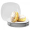 van Well Lilli 6-er Set Kuchenteller Porzellan Weiß 190 x 190 mm – flacher Teller mit klassischem, glänzendem Design - quadratische Form – Dessertteller für Restaurants, Hotels oder zu Hause