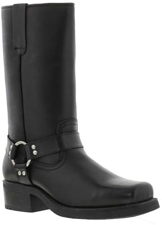 Woodland Mens High Harley Western Harness Leather Boots (11 UK) (Black)