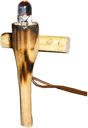 WeWi Krippenbeleuchtung - Holzfackel für Modellbau Krippen - Natur h=4,5 cm