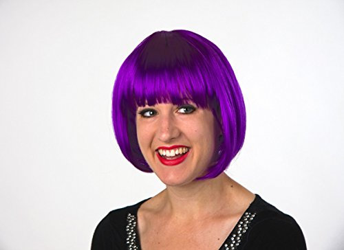 Perücke Lilo Pagenschnitt Erwachsene Karneval, Farbe:lila