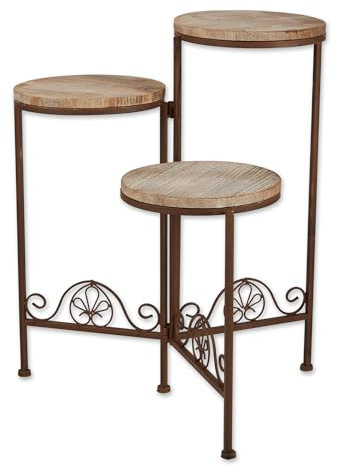 Gifts and Decor Rustic Finish Triple Planter Table Set