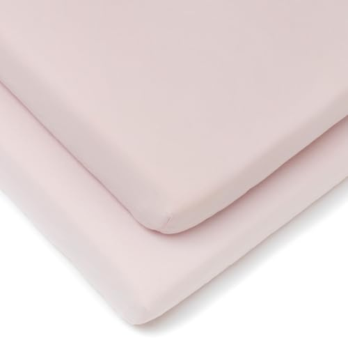Clair de Lune 2 Pack Jersey Cotton Pram & Crib Sheets 90x40cm (Pink)
