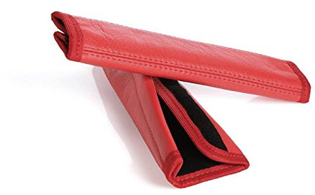 myshopx Gurtpolster Gurtschoner Gurtschutz 1 Paar 2 Stück Echtes Leder ROT