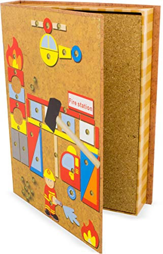 Ulysse Couleurs d'Enfance - Puzzle Les P'tits Clous Scènes à recréer avec des Pompiers et de Nombreuses pièces-Plateau en liège, 23029
