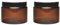 Viva Haushaltswaren # 39533 # 2 Pots en Verre 500 ML/Baume tiegel/crème tiegel/Bocaux en Verre Marron avec étiquette étiquettes, Marron, 11 x 11 x 8,5 cm