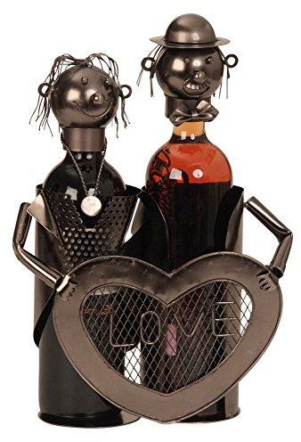 Lifestyle & More Porte-Bouteille de vin Moderne Love Couple de métal Hauteur 32 cm cm Largeur 24 cm