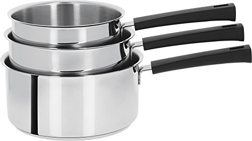 Cristel - S3CMN - Série de 3 Casseroles inox 16-18-20cm - Collection Mutine