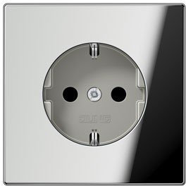 Jung GCR 1520 KI Schuko Chrom Socket-Outlet – Socket-outlets (16 bis, 70 mm, 70 mm)