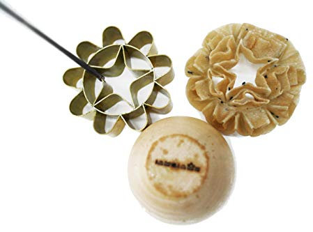 IAMSIAMZ Keksform für Keksstrauß, Sonnenblume, 8,3 cm Durchmesser, Messing, Lotusblumen, Thailand, Dessert, mit Thailändsk-Thailändsk-Rezept, 1 Stück